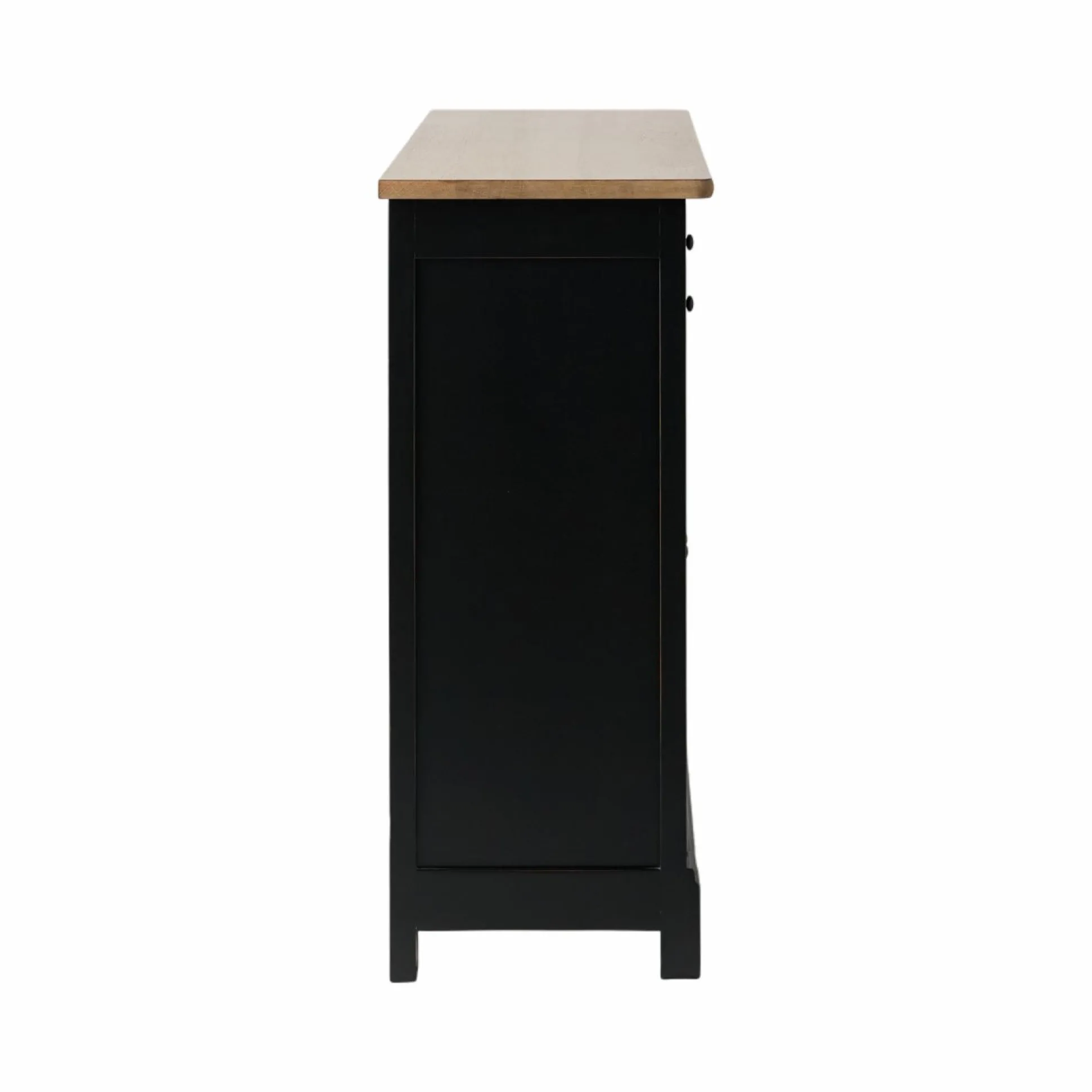 Desserte bois massif 2 portes 2 tiroirs Embellie - Noir