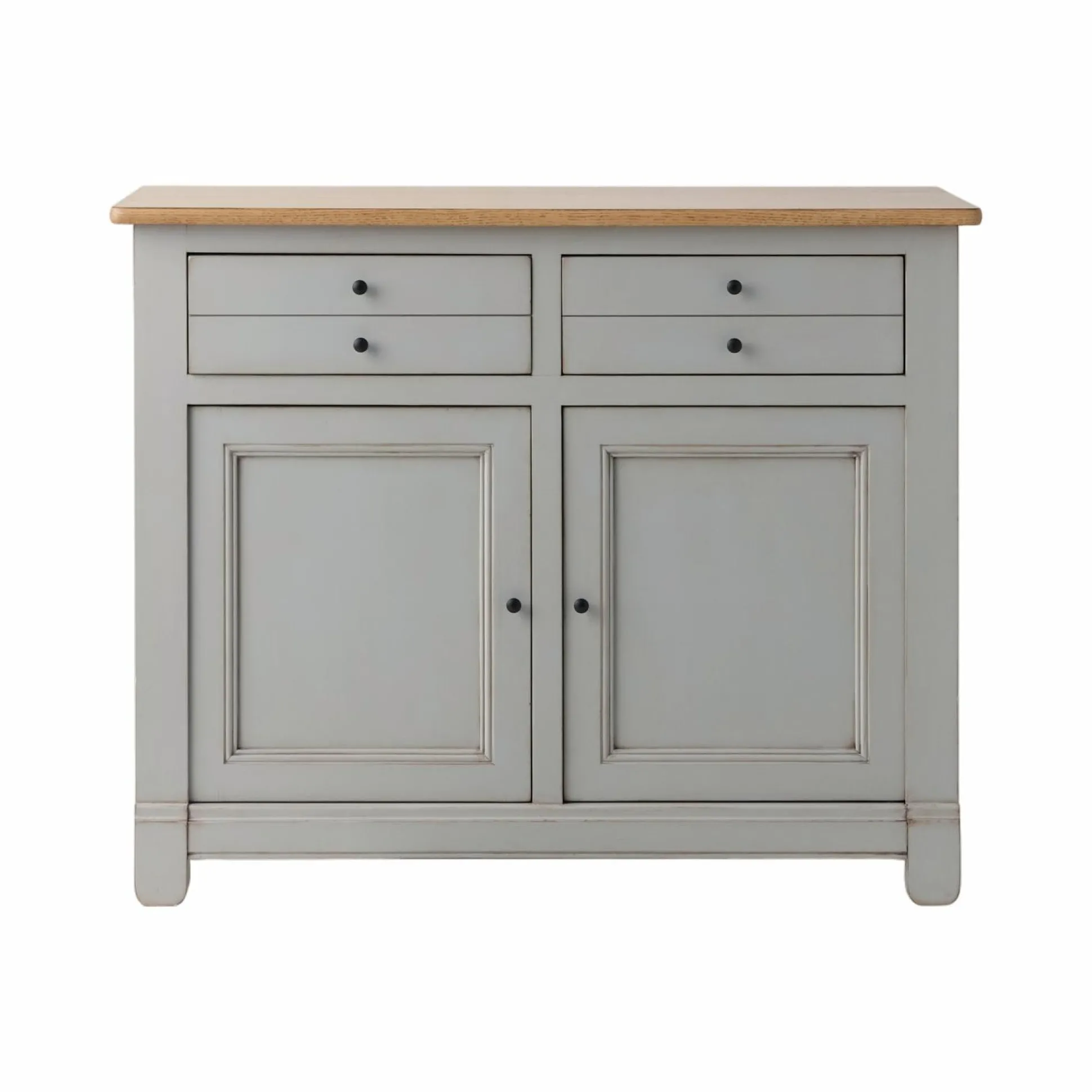 Desserte bois massif 2 portes 2 tiroirs Embellie - Gris