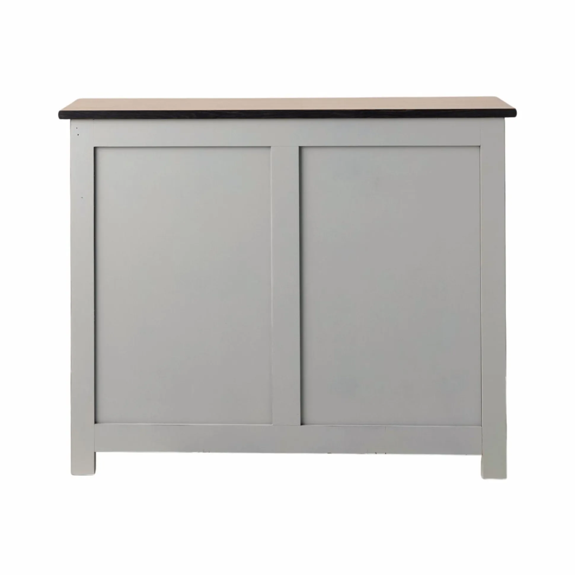 Desserte bois massif 2 portes 2 tiroirs Embellie - Gris