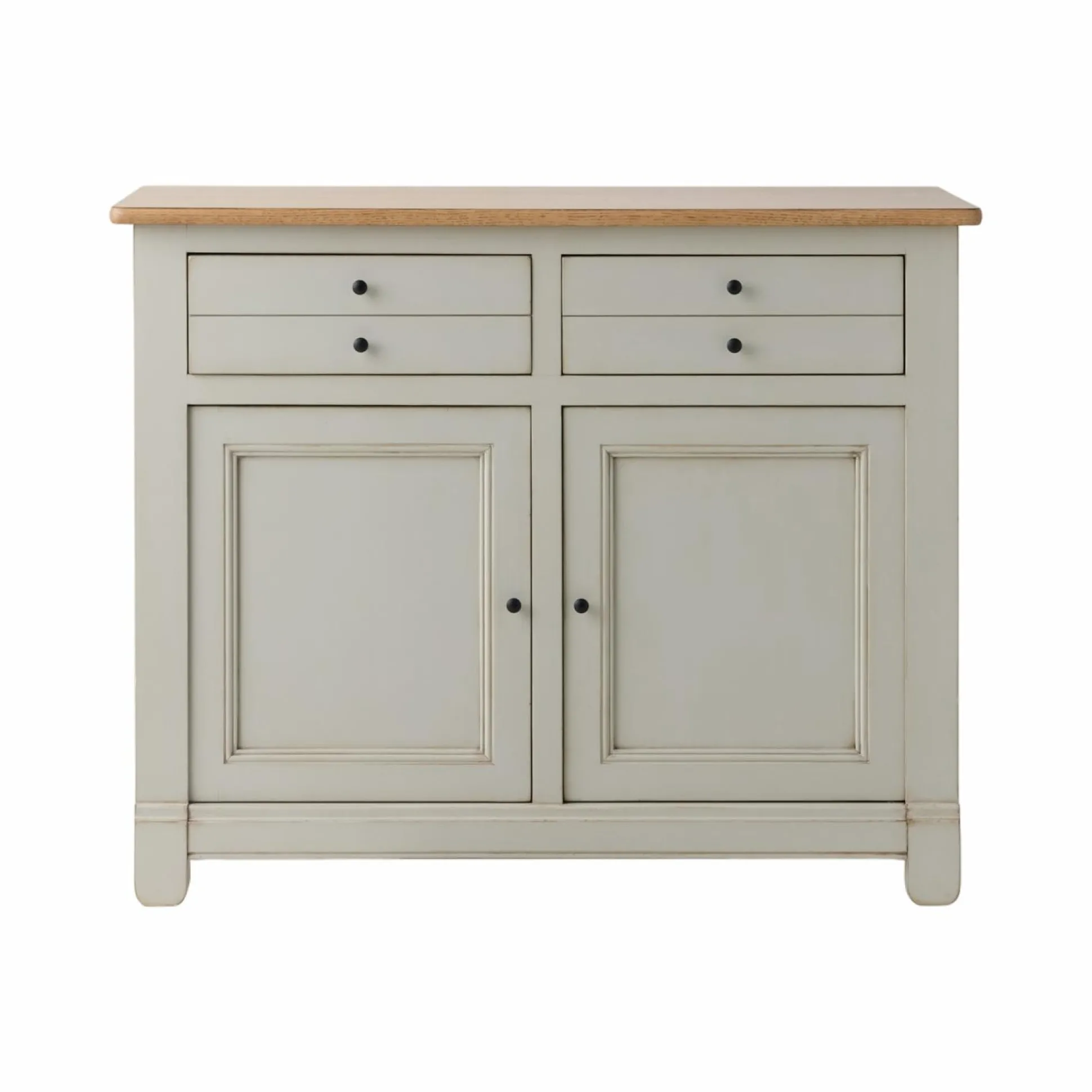 Desserte bois massif 2 portes 2 tiroirs Embellie - Grège