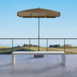 DOPPLER Parasol Rectangulaire 185 x 120 cm Sunline en Acier - Taupe