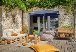 DOPPLER Parasol Rectangulaire 230 x 190 cm Sunline en Acier - Bleu Marine