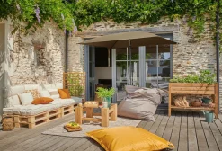 DOPPLER Parasol Rectangulaire 230 x 190 cm Sunline en Acier - Taupe