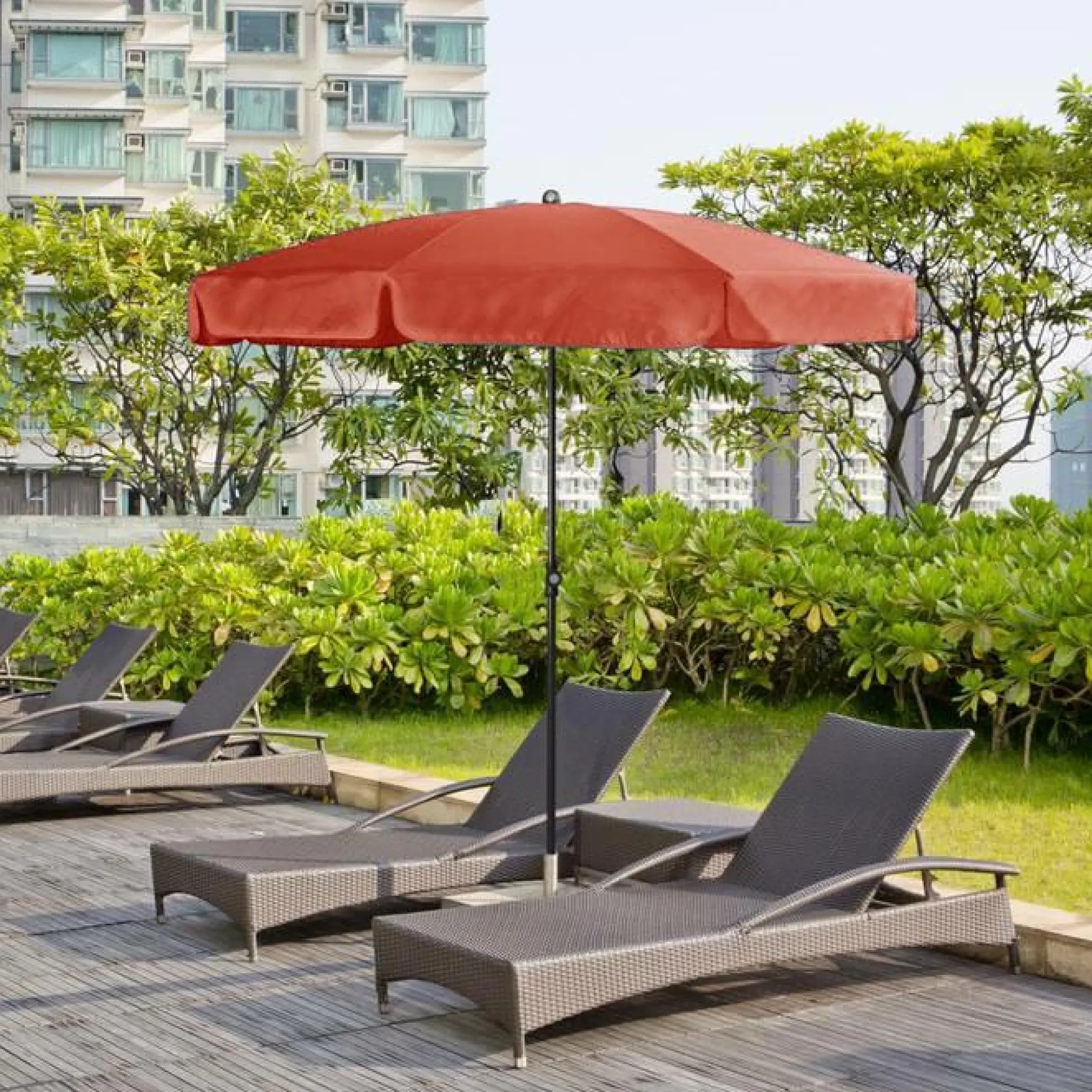 DOPPLER Parasol Rond ⌀ 200 cm Sunline en Acier - Terracotta