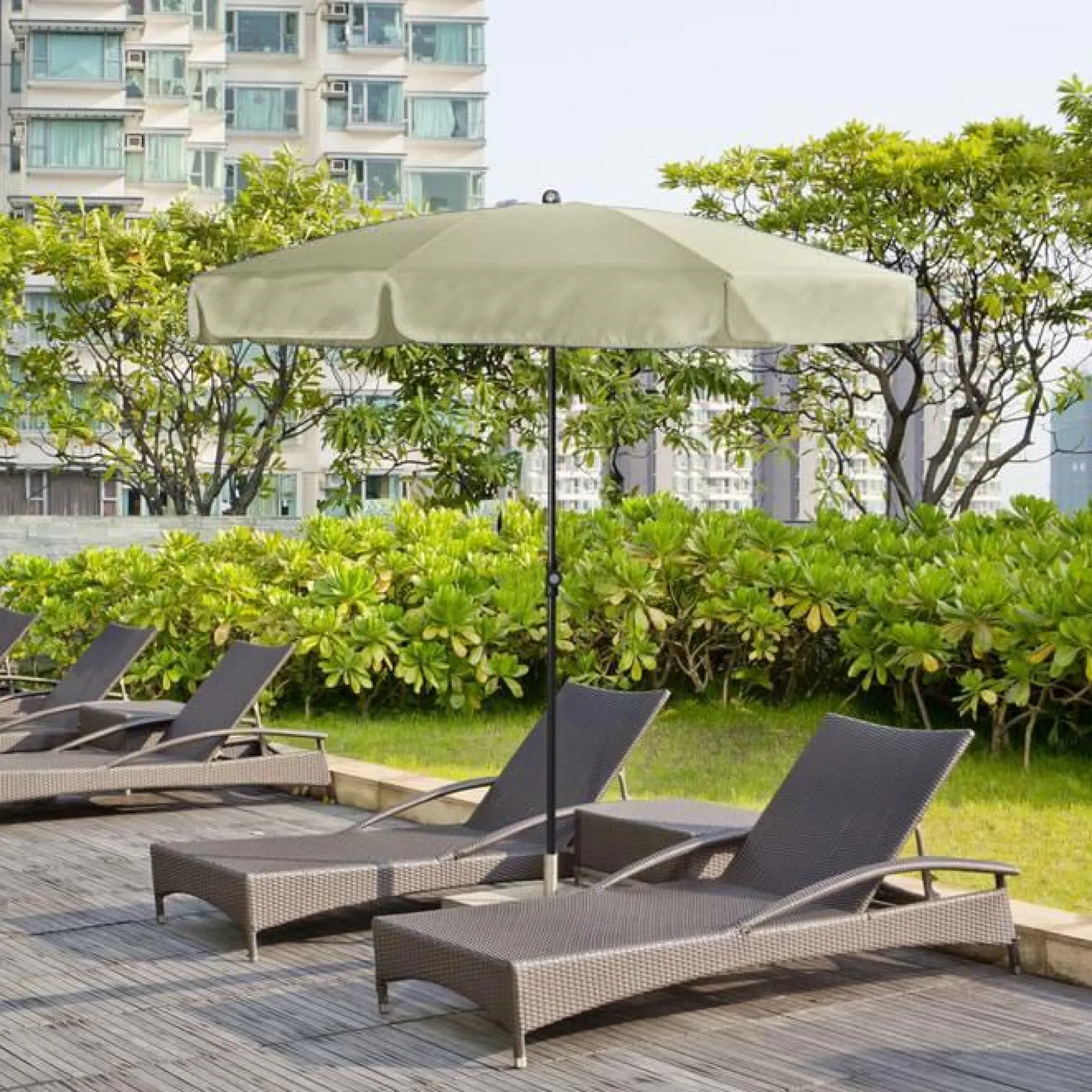 DOPPLER Parasol Rond ⌀ 200 cm Sunline en Acier - Beige Nature