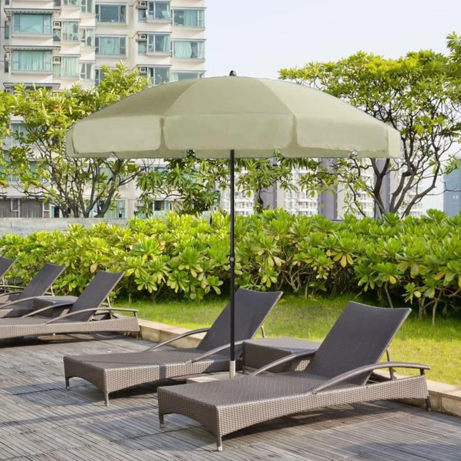 DOPPLER Parasol Rond ⌀ 250 cm Sunline en Acier - Beige Nature