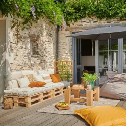 Dossier coussin palette recyclé Heva - Ecru