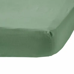 Drap housse coton lin Valentine - Vert Amande - 140 x 190 cm