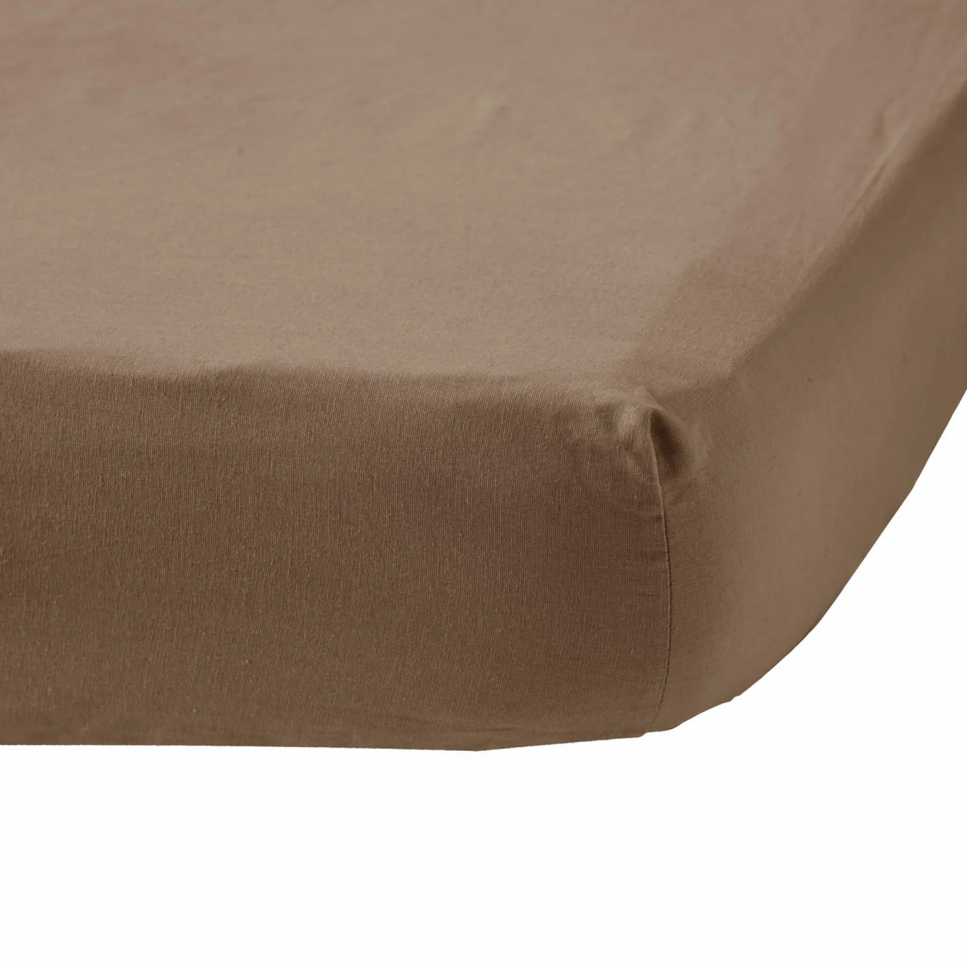 Drap housse coton lin Valentine - Taupe - 160 x 200 cm
