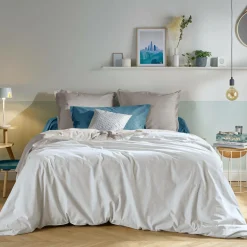 Drap housse grand bonnet 40 cm coton bio Fil & Sens - Blanc - 140 x 190 cm