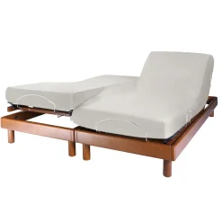 Drap housse lit de relaxation coton bio Fil & Sens - Blanc - 2 x 70 x 190 cm