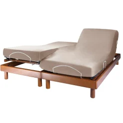 Drap housse literie de relaxation percale bio Elise - Lin - 2 x 80 x 200 cm