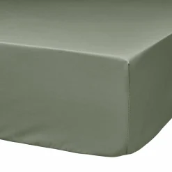 Drap housse matelas très épais percale bio Elise - Lichen Vert - 140 x 190 cm