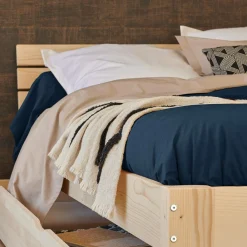 Drap housse percale bio Elise - Bleu Nuit - 140 x 190 cm