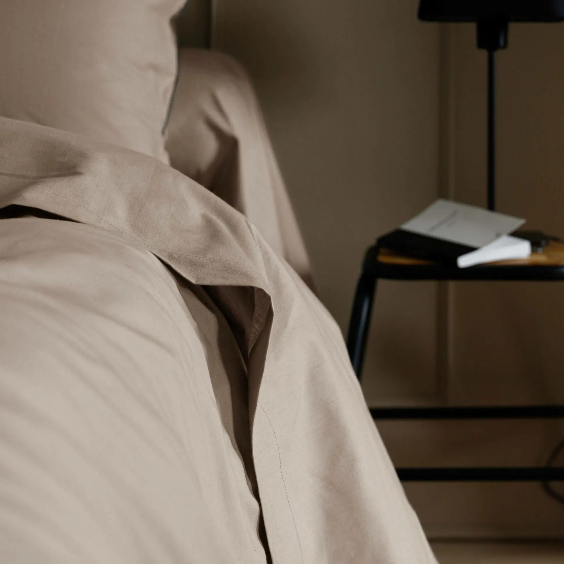 Drap plat coton bio Thaïs - Ficelle - 240 x 300 cm