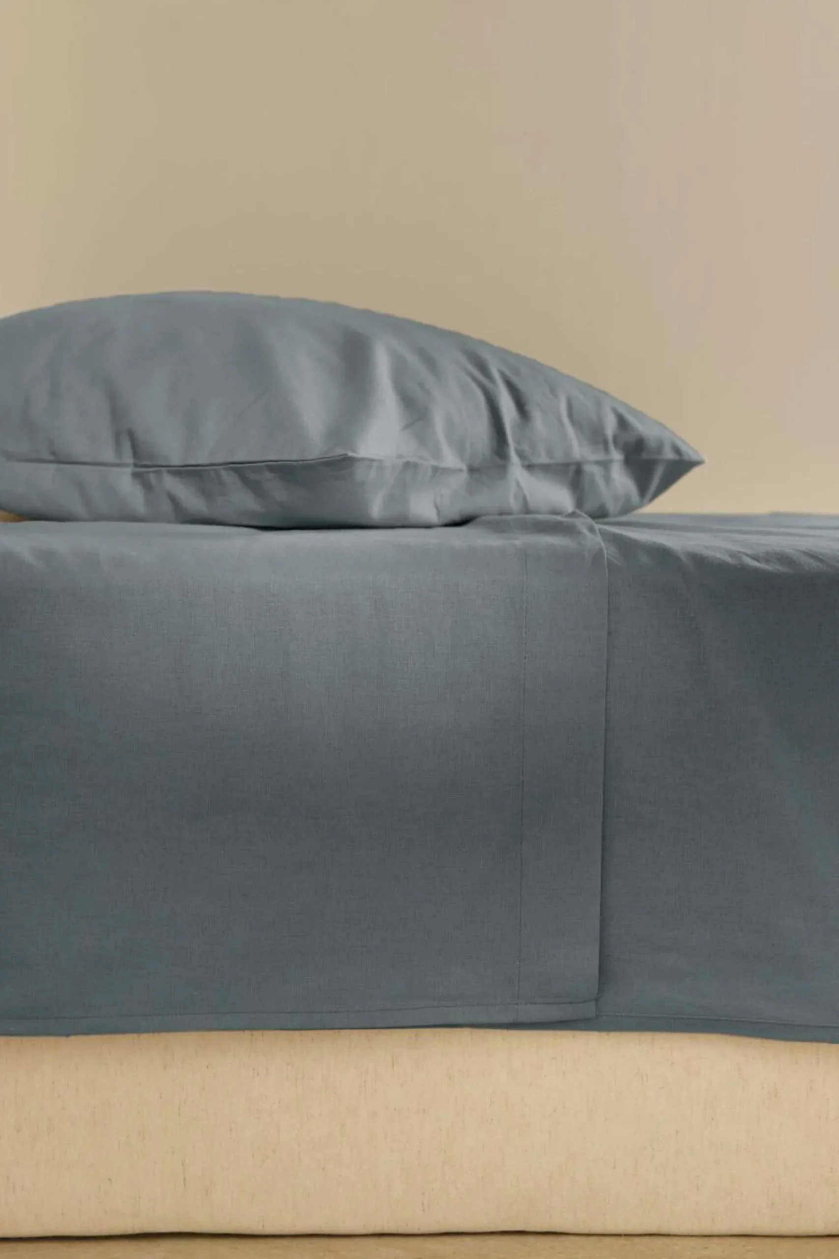 Drap plat coton lin Valentine - Orage - 240 x 300 cm