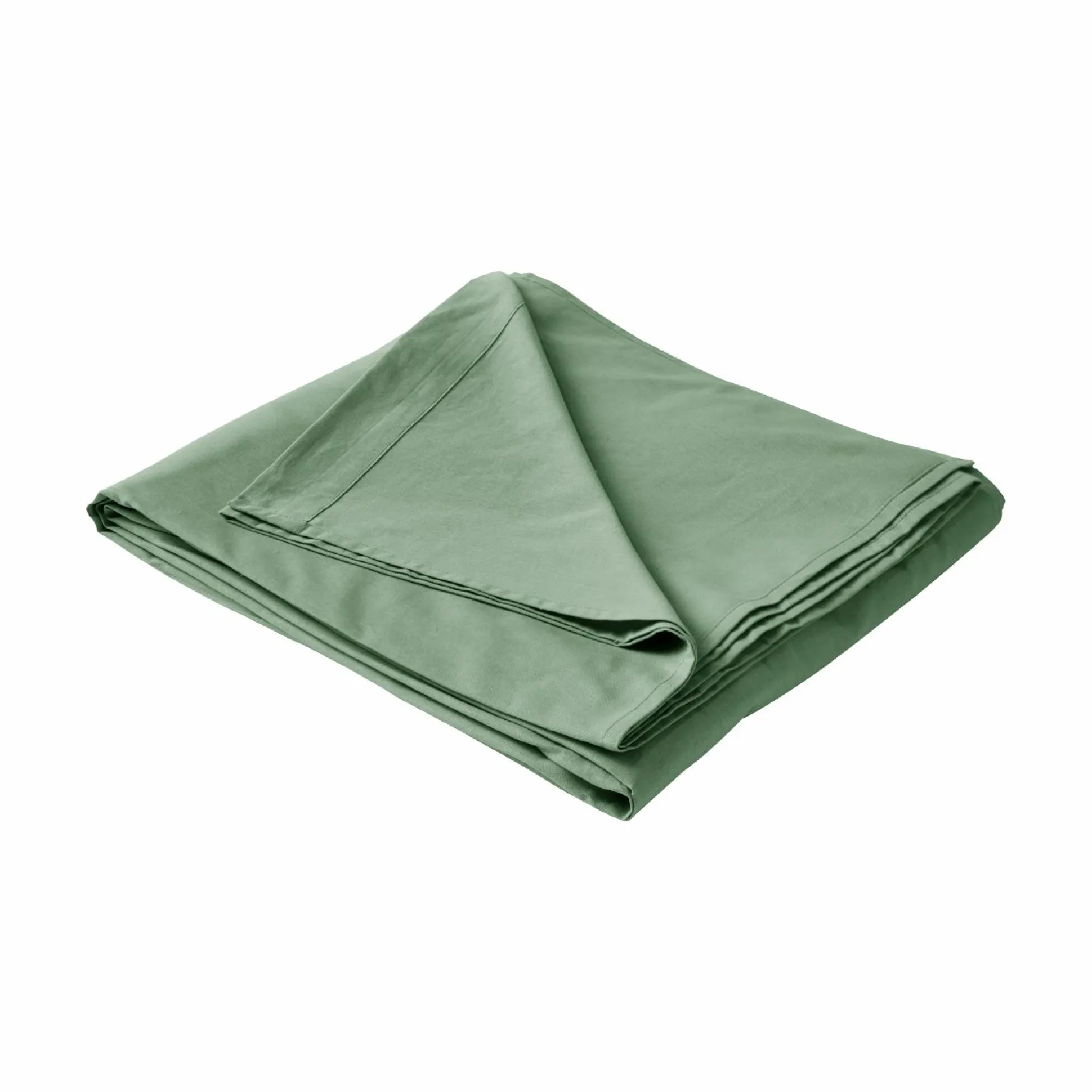 Drap plat coton lin Valentine - Vert Amande - 240 x 300 cm