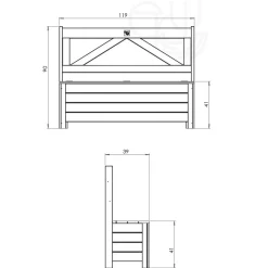 EKJU Banc Coffre en Bois Elmo
