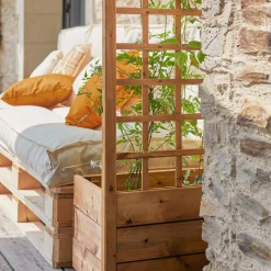 EKJU Jardinière avec Trellis en Bois Elsie