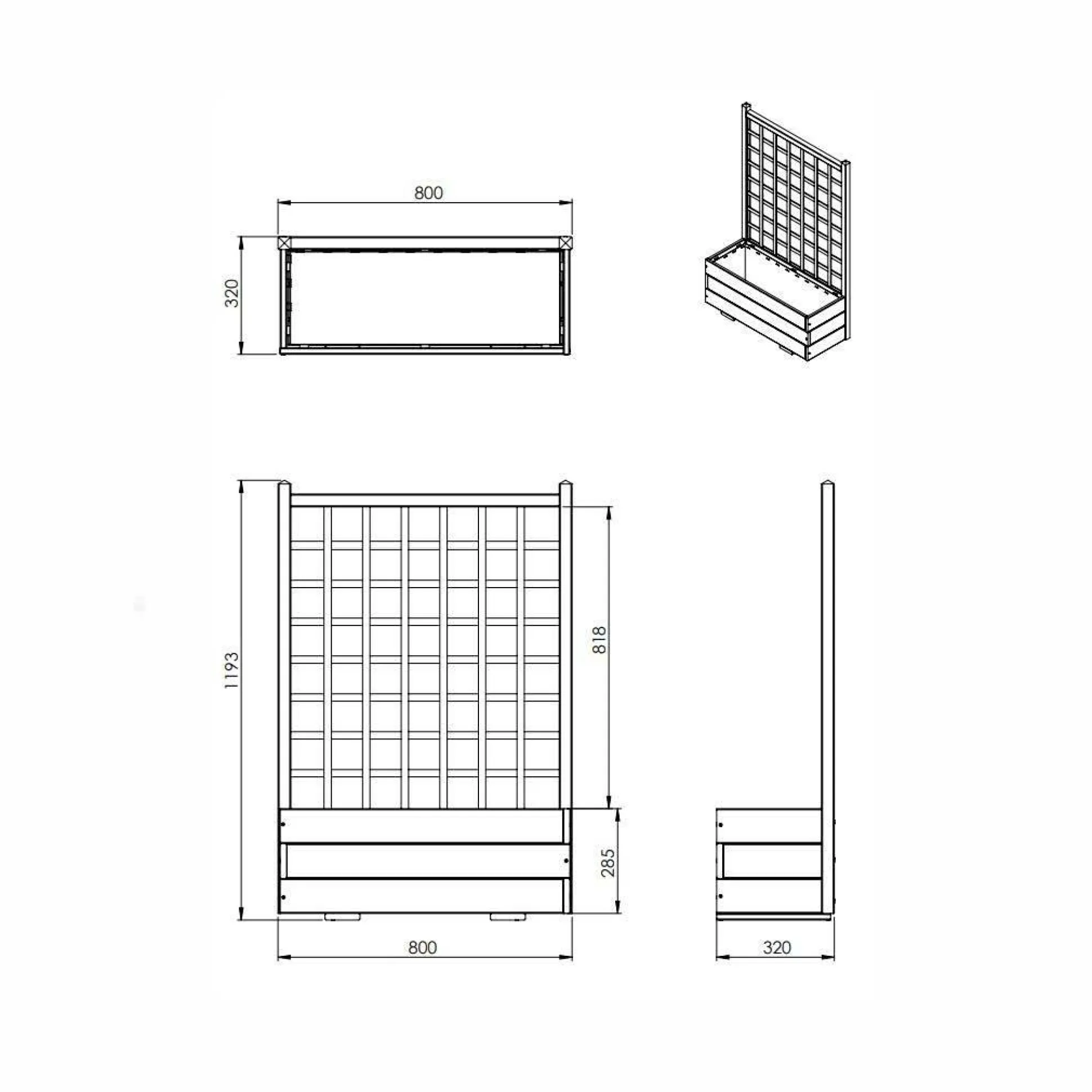 EKJU Jardinière avec Trellis en Bois Elsie