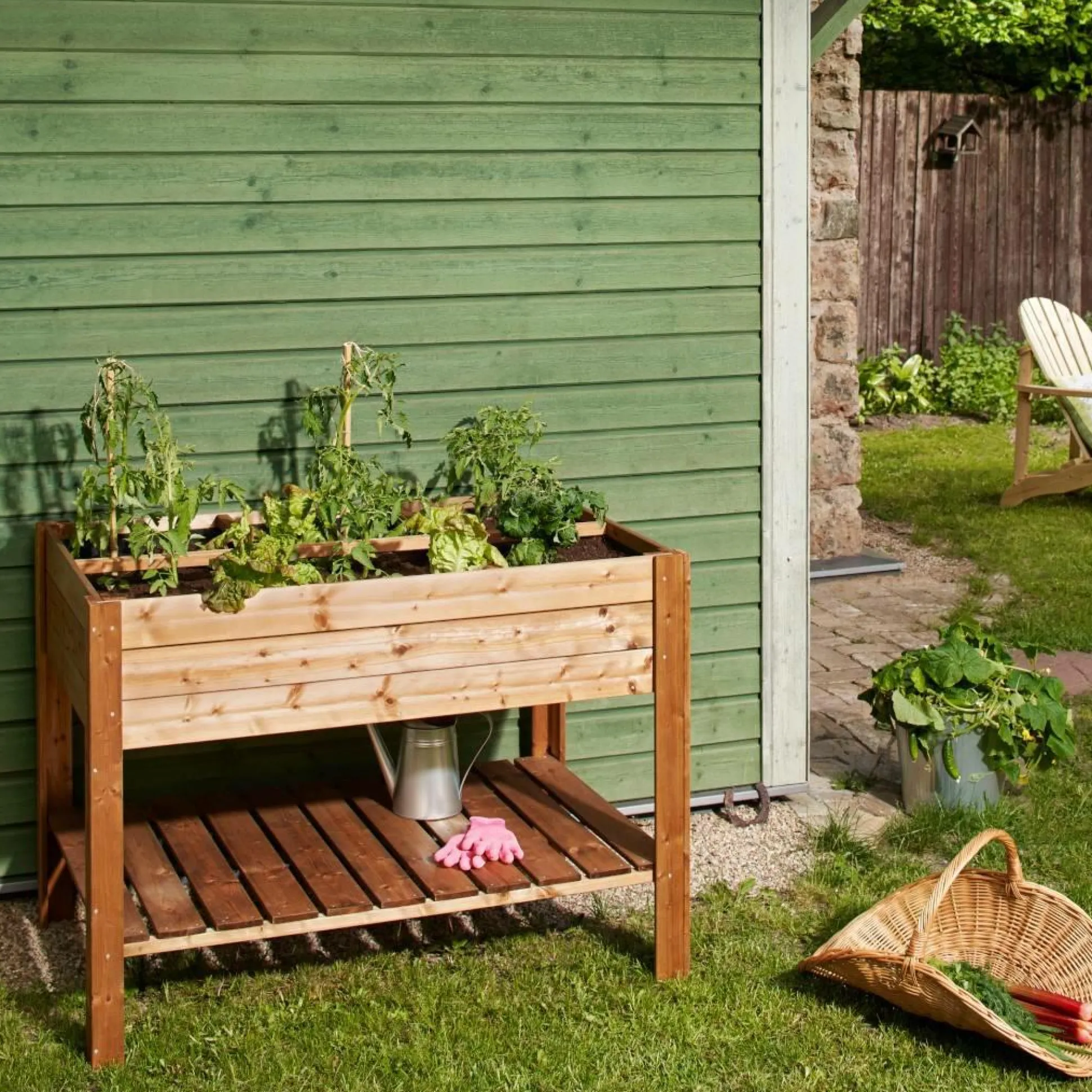 EKJU Table Potagère sur Pieds en Bois Elga