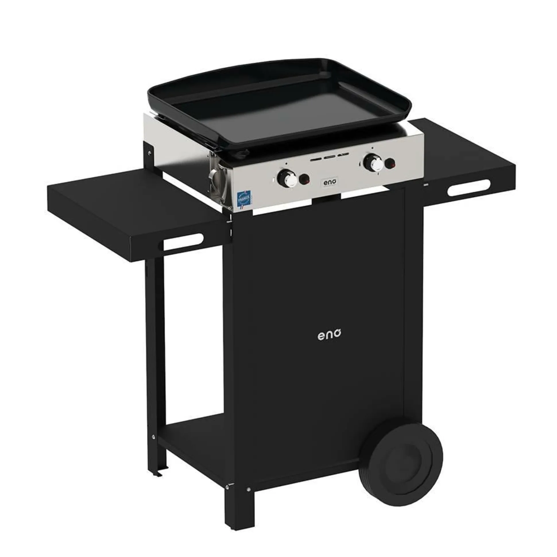 ENO Ensemble Plancha et Chariot Initial Gaz 50 en Acier Noir et Inox
