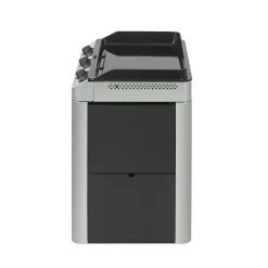 ENO Ensemble Plancha Fusion Gaz 75, et Chariot en Acier - Acier Gris/Inox