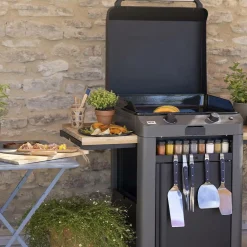 ENO Ensemble Plancha Fusion Gaz 60 et Chariot - Acier Gris