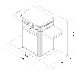 ENO Ensemble Plancha sign Gaz 65, Couvercle et Chariot - Inox