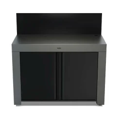 ENO Meuble de Cuisine pour Plancha 120 x 60 cm Félix en Acier Gris et Noir