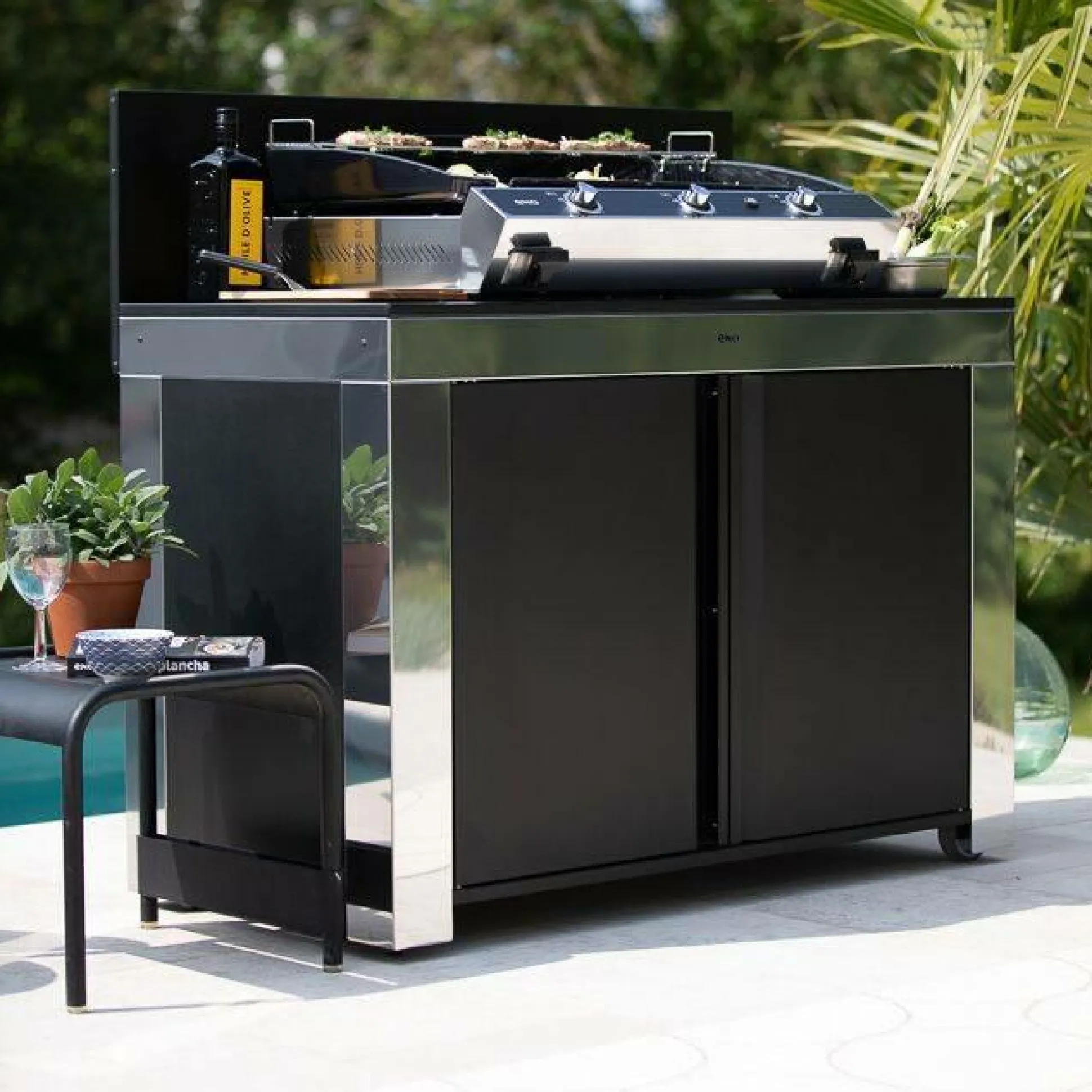 ENO Meuble de Cuisine pour Plancha 120 x 60 cm Félix en Inox