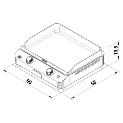 ENO Plancha Fusion Gaz 60 en Acier Gris Cargo
