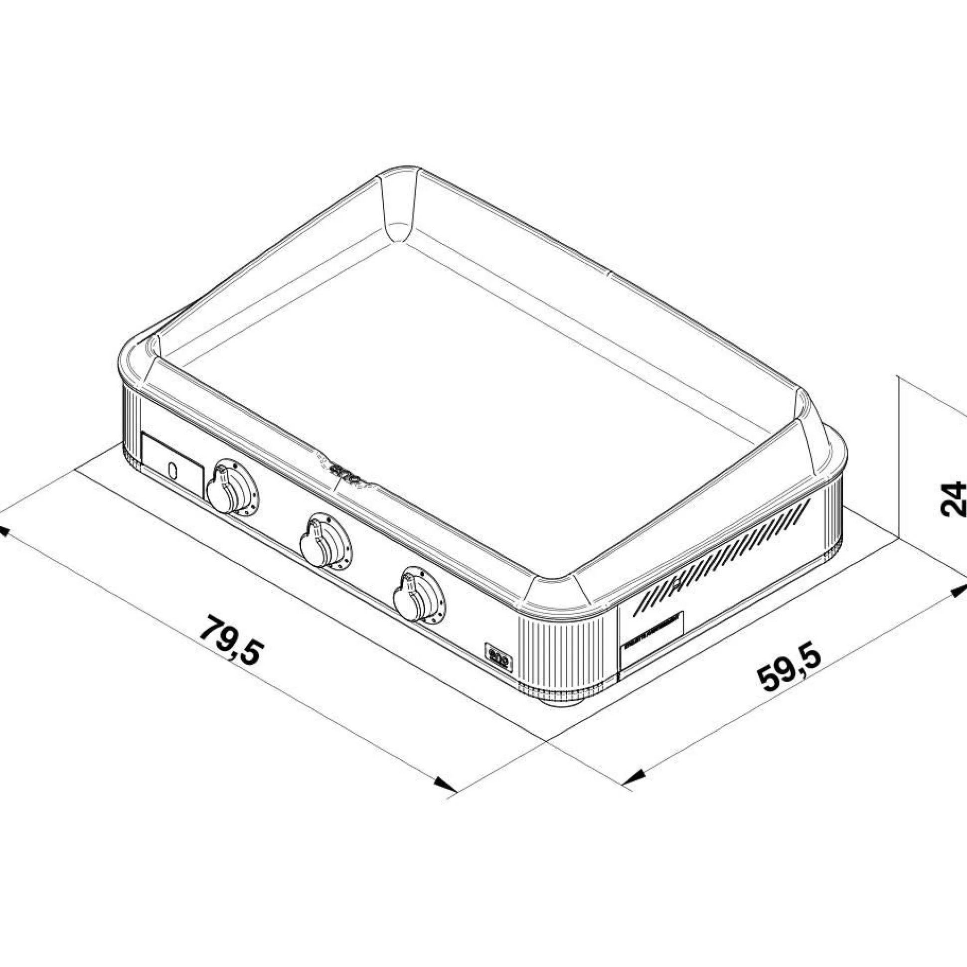 ENO Plancha sign Gaz 80 en Inox