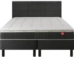 EPEDA Ensemble 5 en 1 Boxspring Enchanteur - Gris - 2 x 80 x 200 cm
