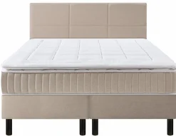 EPEDA Ensemble 5 en 1 Boxspring Enchanteur - Lin - 2 x 100 x 200 cm