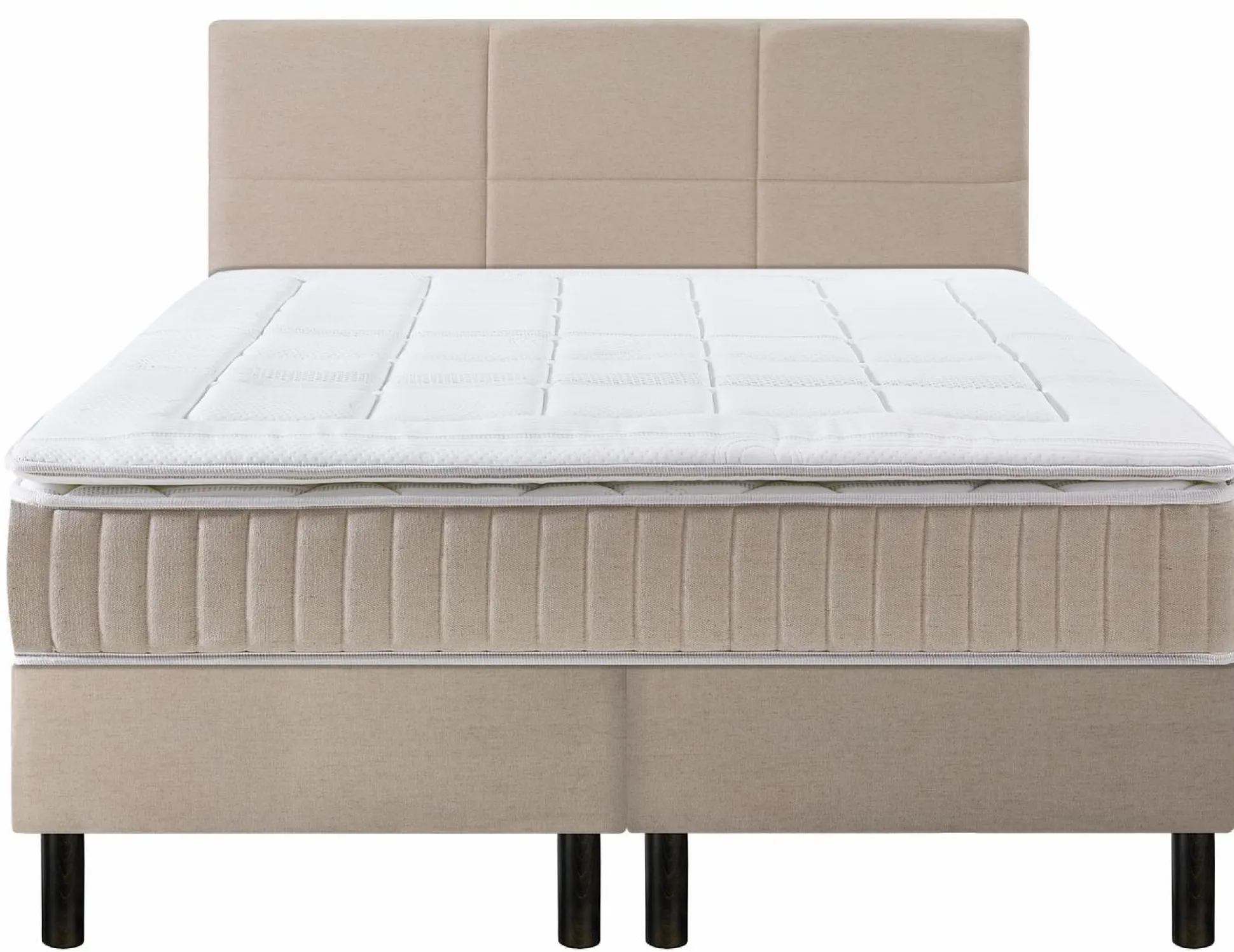 EPEDA Ensemble 5 en 1 Boxspring Enchanteur - Lin - 2 x 100 x 200 cm