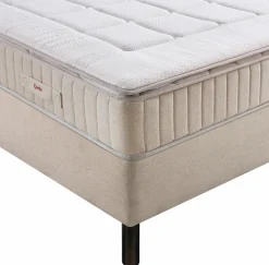 EPEDA Ensemble 5 en 1 Boxspring Enchanteur - Lin - 2 x 100 x 200 cm