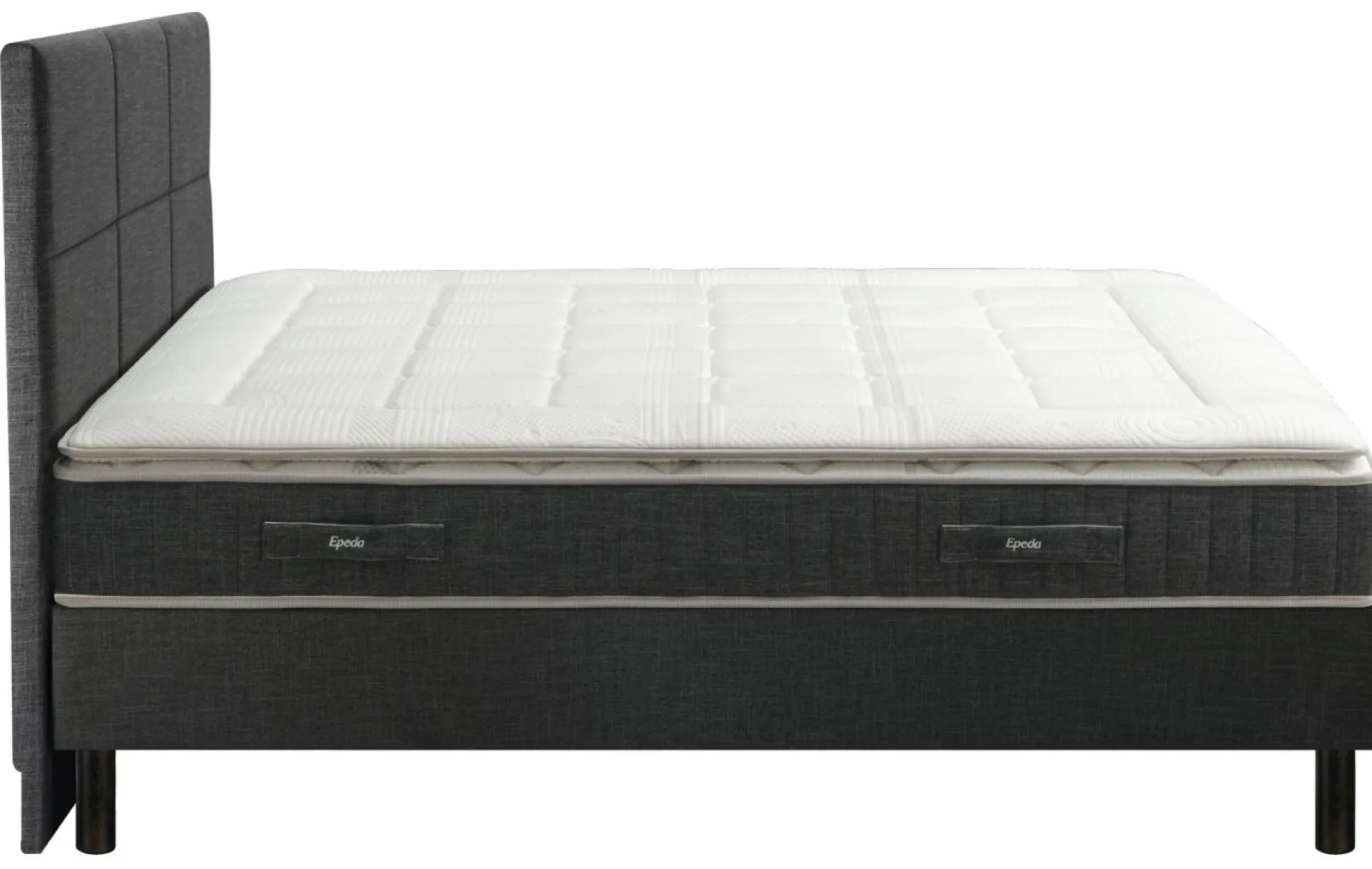 EPEDA Ensemble 5 en 1 Boxspring Enchanteur - Gris - 2 x 100 x 200 cm