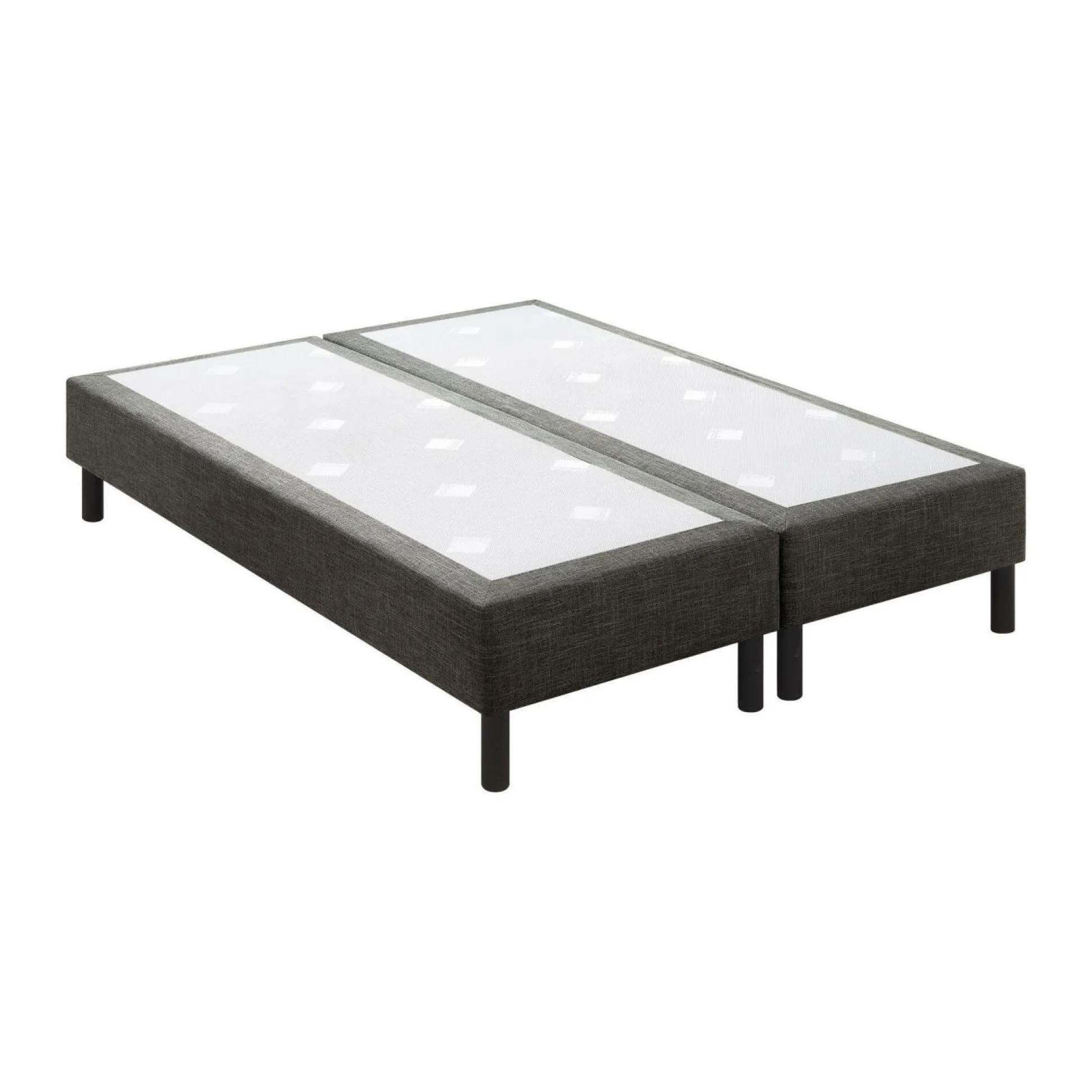 EPEDA Ensemble 5 en 1 Boxspring Enchanteur - Gris - 2 x 100 x 200 cm