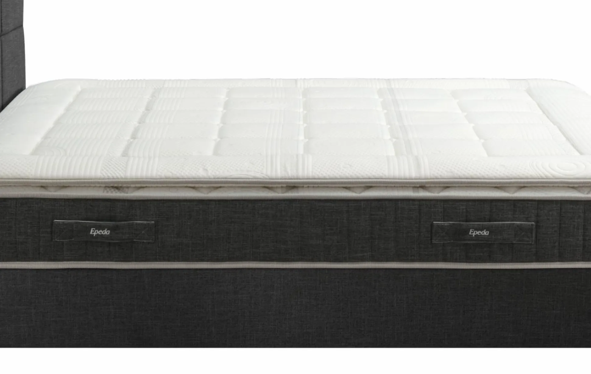 EPEDA Ensemble 5 en 1 Boxspring Enchanteur - Gris - 2 x 100 x 200 cm