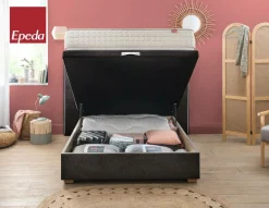 EPEDA Sommier coffre 34 cm Hercule - Gris Béton - 140 x 190 cm