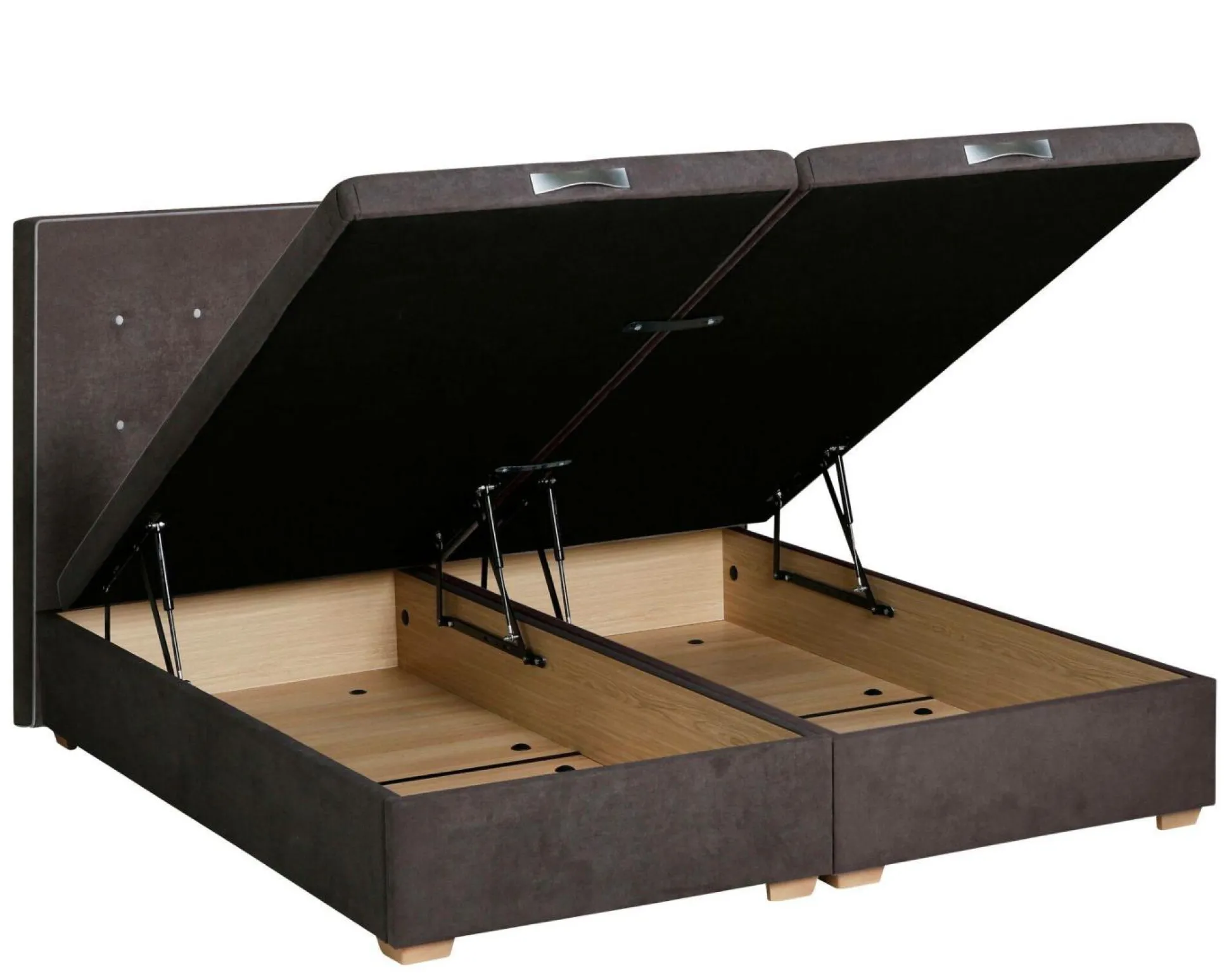 EPEDA Sommier coffre 34 cm Hercule - Gris Béton - 2 x 90 x 200 cm