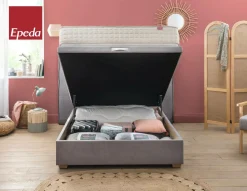 EPEDA Sommier coffre 34 cm Hercule - Gris Souris - 90 x 200 cm