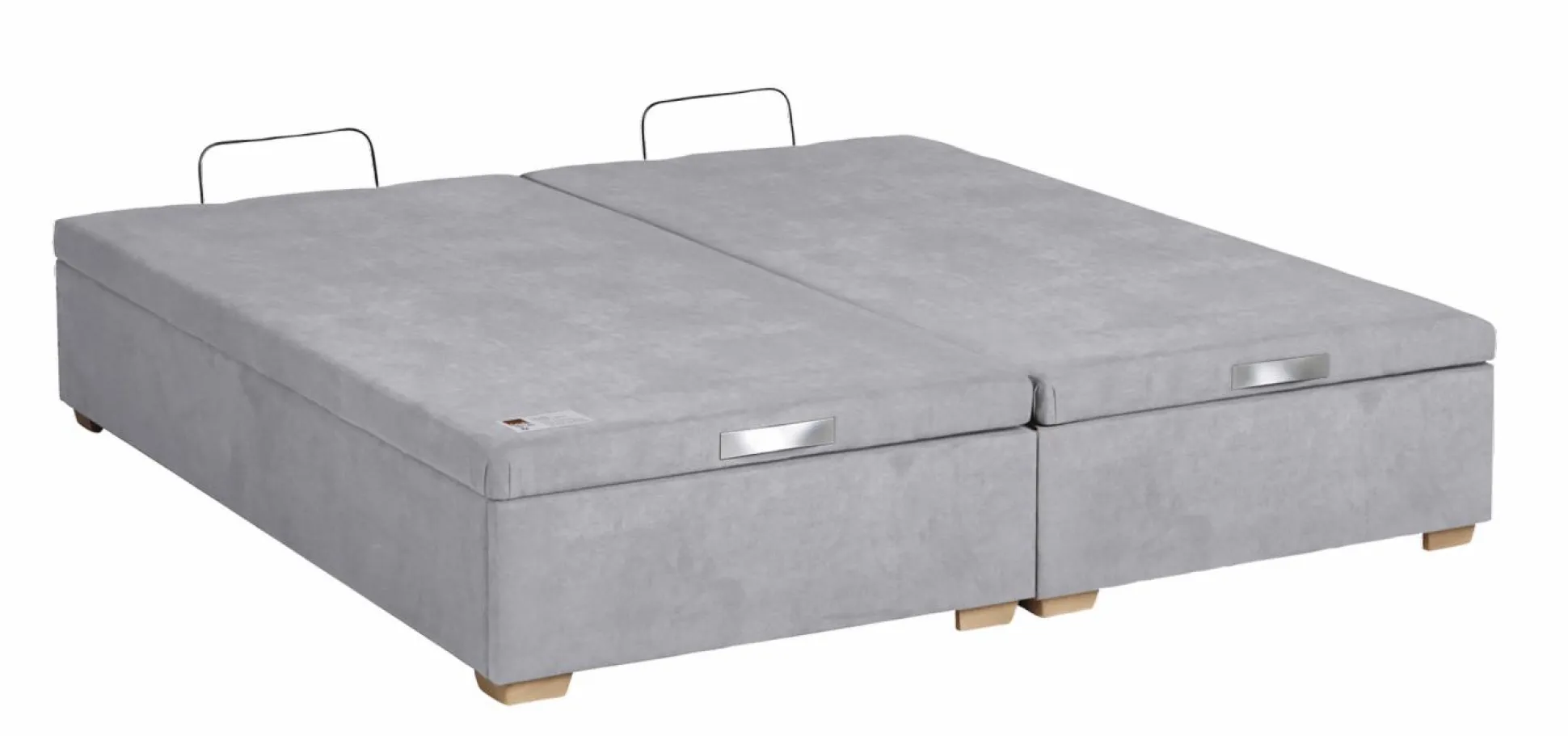 EPEDA Sommier coffre 34 cm Hercule - Gris Souris - 2 x 90 x 200 cm