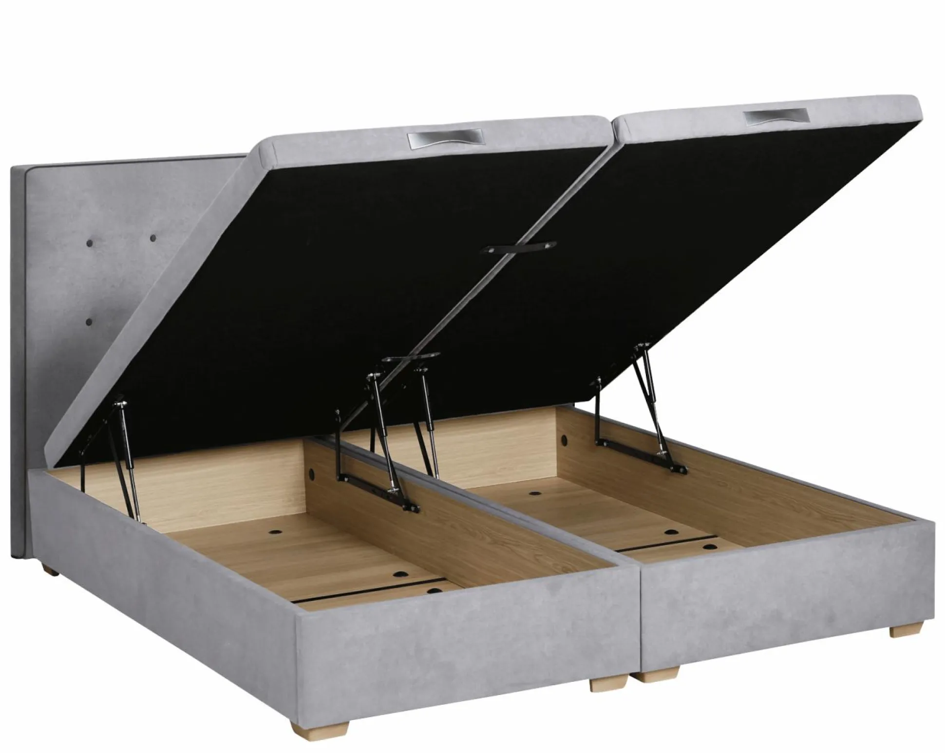 EPEDA Sommier coffre 34 cm Hercule - Gris Souris - 2 x 90 x 200 cm