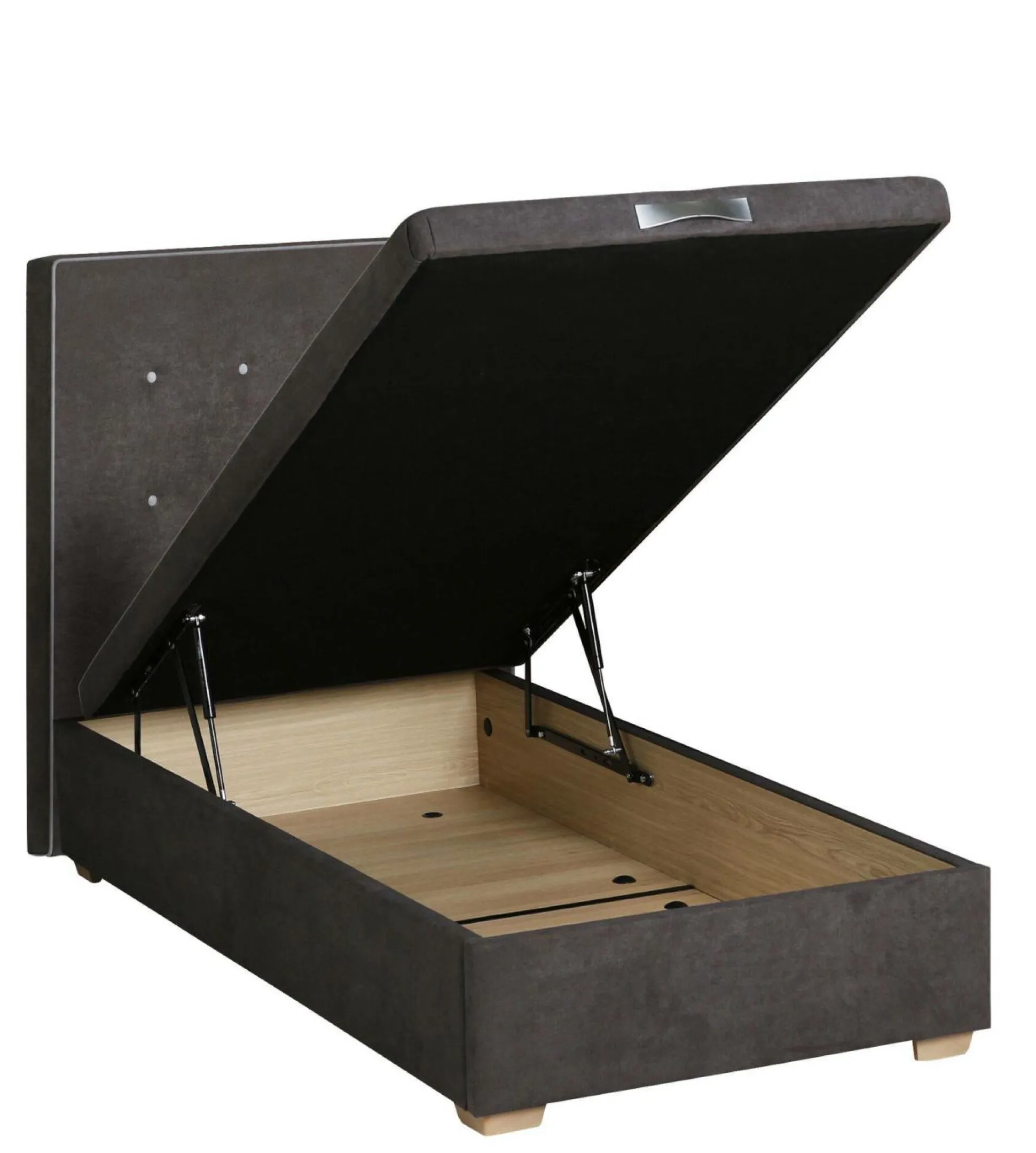 EPEDA Sommier coffre 34 cm Hercule - Gris Béton - 90 x 200 cm