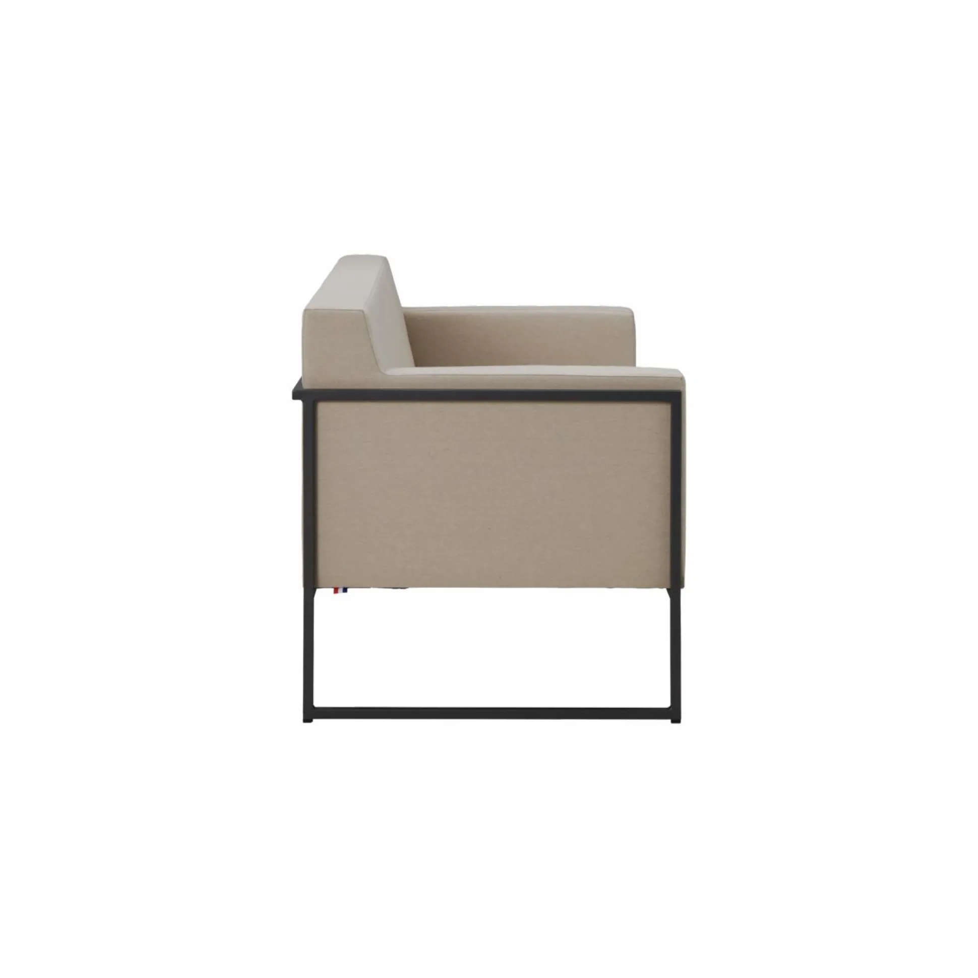 EREME Canapé 2 Places Ruben en Acier et Tissu Recyclé - Etain / Papyrus