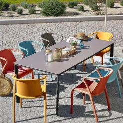 EZPELETA Lot de 2 Fauteuils Empilables Fado - Moutarde