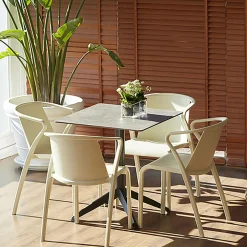 EZPELETA Lot de 2 Fauteuils Empilables Fado - Moutarde