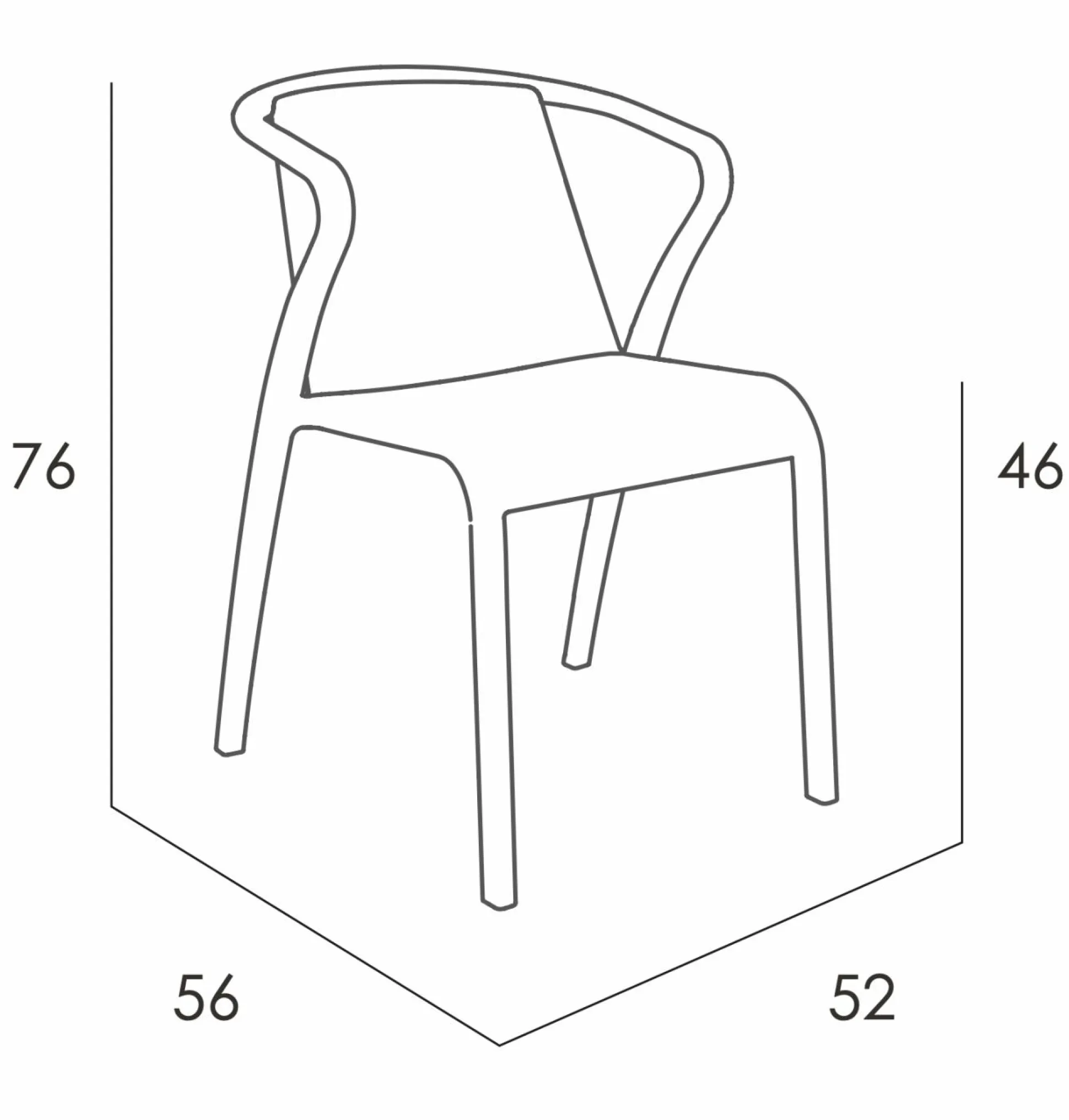 EZPELETA Lot de 2 Fauteuils Empilables Fado - Sable